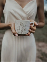 Girl Hugging Dog Ceramic Hand Made Mug W/Handle