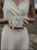 Girl Hugging Dog Ceramic Hand Made Mug W/Handle