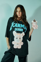 SABBI Karma Queen Tee - Black Acid Wash | LAUNCHING SUNDAY 28.09