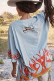 SABBI The Very Oversized Flaming Cowboy Tee - Sky