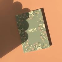 Mum Greeting Card - Green Daisies