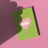 Mum Greeting Card - Pink Heart
