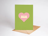 Mum Greeting Card - Pink Heart
