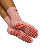 Loved Up Scrunch Crew Grip Socks - Pink/Red Heart