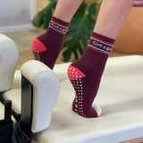 Banabae Get A Grip Ladies Grip Socks - Wine/Pink