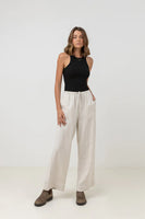 Rhythm Classic Drawstring Pant - Oat