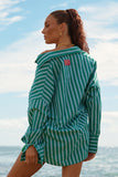 THE DON JULIO SHIRT - SEAS THE DAY - BLUE & GREEN STRIPE