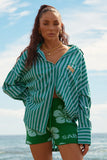 THE DON JULIO SHIRT - SEAS THE DAY - BLUE & GREEN STRIPE