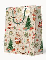 Bespoke Letterpress Large Christmas Gift Bag - Jolly Santa