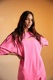 SABBI THE VERY OVERSIZED STANDOUT TEE - FLURO PINK