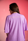 SABBI THE VERY OVERSIZED STANDOUT TEE - FLURO VIOLET