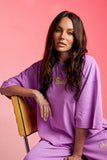 SABBI THE VERY OVERSIZED STANDOUT TEE - FLURO VIOLET