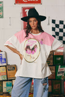 SABBI The Boyfriend Fit Pony Club Tee - Pink
