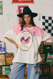 SABBI The Boyfriend Fit Pony Club Tee - Pink