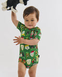 Kip & Co Santa's Little Helper Organic Short Sleeve Romper