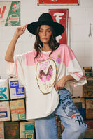 SABBI The Boyfriend Fit Pony Club Tee - Pink