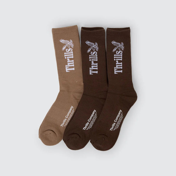 Thrills Workwear 5 Pack Sock - Desert - Black - Silver Grey