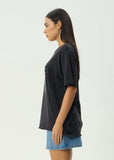 Afends Sunnyflower Oversized Tee - Stone Black