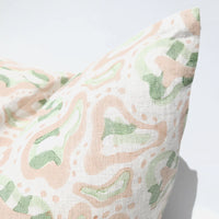 Artisan Block Printed Pure French Linen Cushion - Lake Eyre (The Pink Lake)