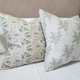 Artisan Block Printed Pure French Linen Cushion - Lake Eyre (The Pink Lake)