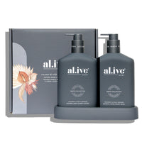 al.ive body Wash & Lotion Duo + Tray - Coconut & Wild Orange