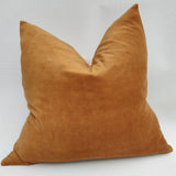 Fontainebleau Cotton Velvet & French Linen Two Sided Cushion - Cider Orange