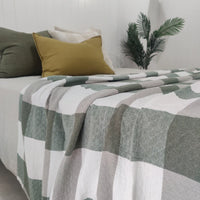 Rustique Stonewashed French Linen Cushion - Iceberg Green