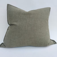 Rustique Stonewashed French Linen Cushion - Iceberg Green