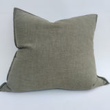 Rustique Stonewashed French Linen Cushion - Iceberg Green