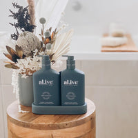 al.ive body Wash & Lotion Duo + Tray - Coconut & Wild Orange