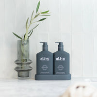 al.ive body Wash & Lotion Duo + Tray - Coconut & Wild Orange