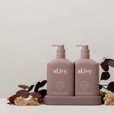 al.ive body Wash & Lotion Duo + Tray - Raspberry Blossom + Juniper